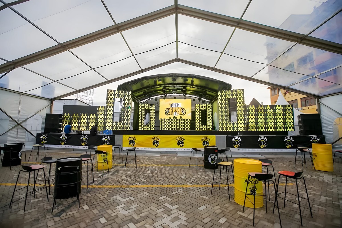 A custom stage set and branded scenic build by MoSound